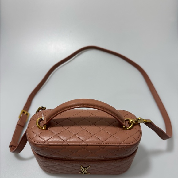 Saint Laurent YSL Gaby Mini Vanity Bag in Lambskin Barely Pink Gold - Picture 2 of 10